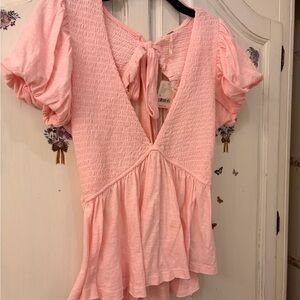 Free People Charlotte Top in Pink